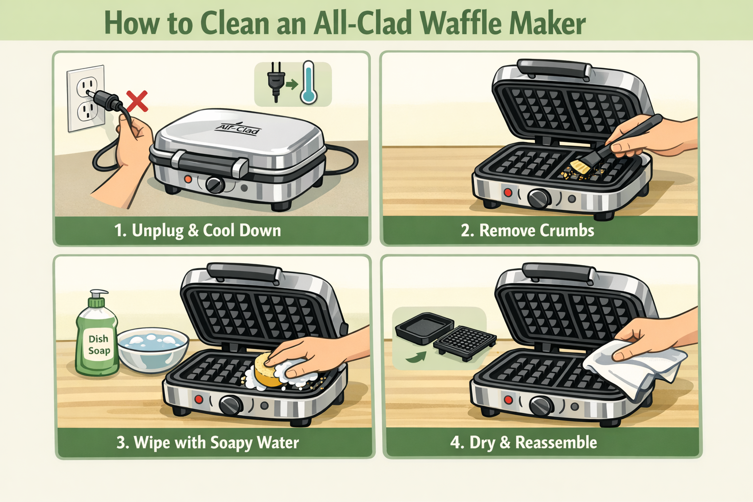 How to Clean an All-Clad Waffle Maker (The Right Way — No Ruined Plates ...